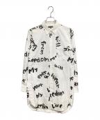 COMME des GARCONS HOMME PLUSコムデギャルソンオムプリュス）の古着「メッセージプリントロングシャツ」｜ホワイト