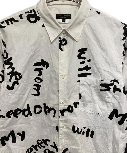 COMME des GARCONS HOMME PLUS（コムデギャルソンオムプリュス）COMME des GARCONS HOMME PLUS (コムデギャルソンオムプリュス) メッセージプリントロングシャツ ホワイト サイズ:Sの古着・服飾アイテム