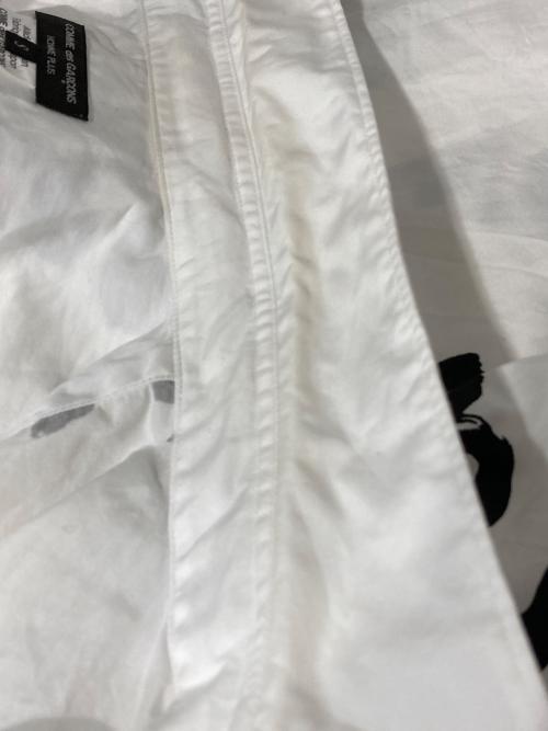 COMME des GARCONS HOMME PLUS（コムデギャルソンオムプリュス）COMME des GARCONS HOMME PLUS (コムデギャルソンオムプリュス) メッセージプリントロングシャツ ホワイト サイズ:Sの古着・服飾アイテム