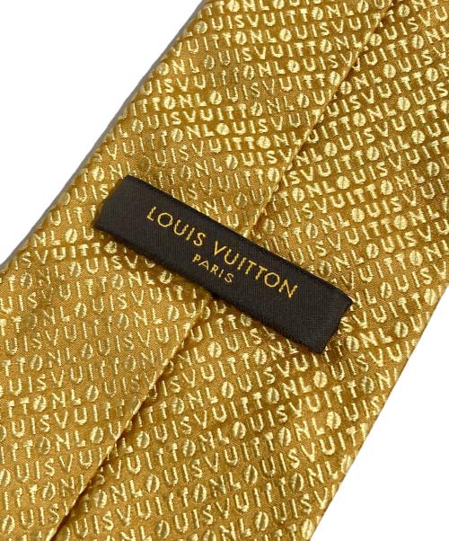 LOUIS VUITTON（ルイ ヴィトン）LOUIS VUITTON (ルイ ヴィトン) 総柄ネクタイ ゴールド サイズ:Lの古着・服飾アイテム