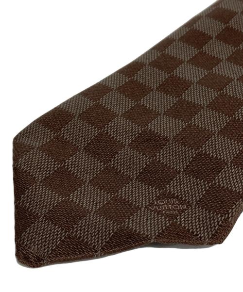 LOUIS VUITTON（ルイ ヴィトン）LOUIS VUITTON (ルイ ヴィトン) ダミエ柄ネクタイ ブラウン サイズ:-の古着・服飾アイテム