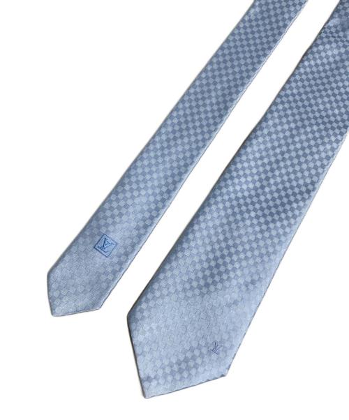 LOUIS VUITTON（ルイ ヴィトン）LOUIS VUITTON (ルイ ヴィトン) ダミエ柄ネクタイ ブルー サイズ:-の古着・服飾アイテム