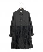 COMME des GARCONSコムデギャルソン）の古着「ポリエステルスパンブロードプリーツブラウス」｜ブラック