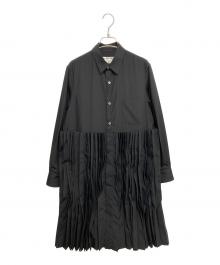 COMME des GARCONS（コムデギャルソン）の古着「ポリエステルスパンブロードプリーツブラウス」｜ブラック