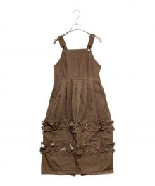 Mistletoe（ミソルト）の古着「fringe salopette /フリンジサロペット」｜ブラウン