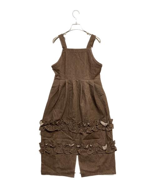 Mistletoe（ミソルト）Mistletoe (ミソルト) fringe salopette /フリンジサロペット ブラウン サイズ:Fの古着・服飾アイテム