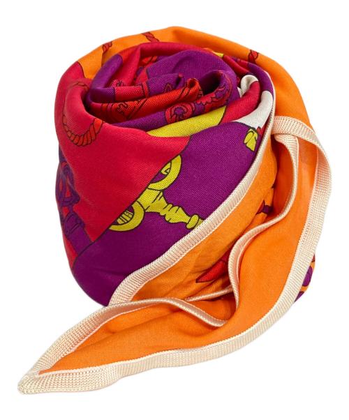 HERMES（エルメス）HERMES (エルメス) TOURS DE CLES/鍵への螺旋 パープル×オレンジ×レッドの古着・服飾アイテム