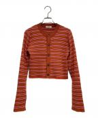 MACPHEEマカフィー）の古着「コットンリブ クロップドカーディガン」｜ブラウン