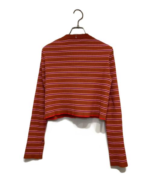 MACPHEE（マカフィー）MACPHEE (マカフィー) コットンリブ クロップドカーディガン ブラウン サイズ:Sの古着・服飾アイテム