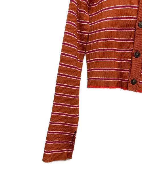 MACPHEE（マカフィー）MACPHEE (マカフィー) コットンリブ クロップドカーディガン ブラウン サイズ:Sの古着・服飾アイテム