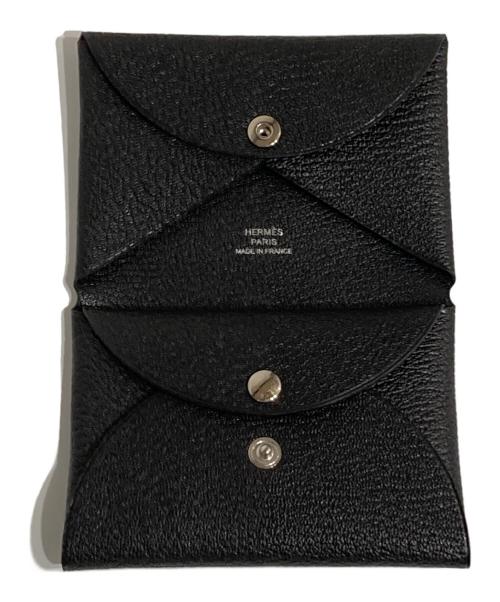 HERMES（エルメス）HERMES (エルメス) CALVI DUO-カードケース ブラックの古着・服飾アイテム