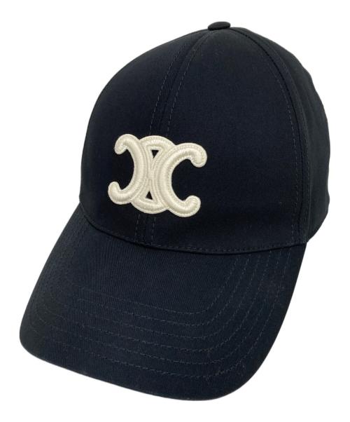 CELINE（セリーヌ）CELINE (セリーヌ) トリオンフ キャップ アイボリー×ネイビーの古着・服飾アイテム