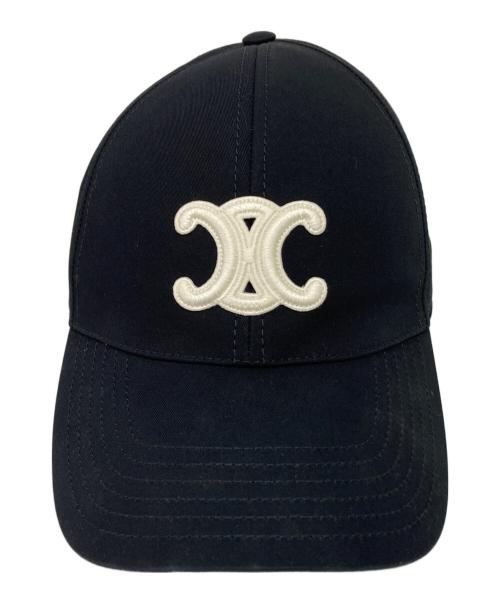 CELINE（セリーヌ）CELINE (セリーヌ) トリオンフ キャップ アイボリー×ネイビーの古着・服飾アイテム