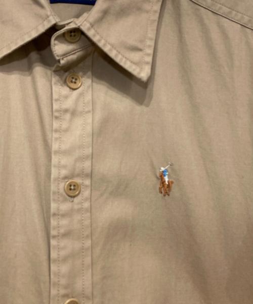 POLO RALPH LAUREN（ポロ・ラルフローレン）POLO RALPH LAUREN (ポロ・ラルフローレン) ポニー刺繍シャツワンピース ベージュの古着・服飾アイテム