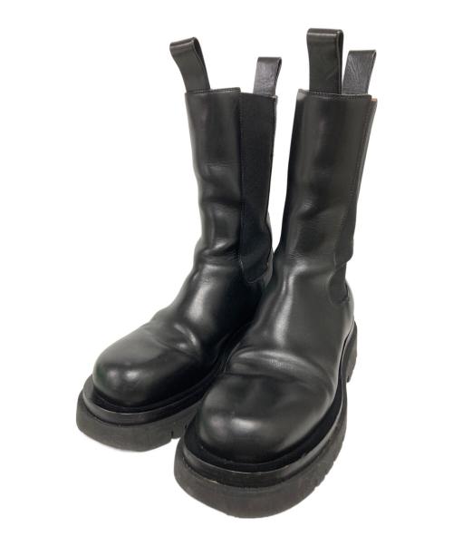 BOTTEGA VENETA（ボッテガベネタ）BOTTEGA VENETA (ボッテガベネタ) サイドゴアラグブーツ ブラック サイズ:37の古着・服飾アイテム