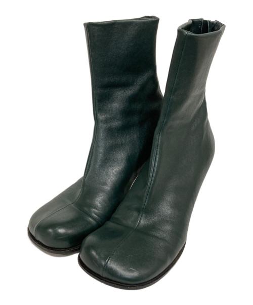 BOTTEGA VENETA（ボッテガベネタ）BOTTEGA VENETA (ボッテガベネタ) ショートレザーブーツ オリーブ サイズ:36の古着・服飾アイテム