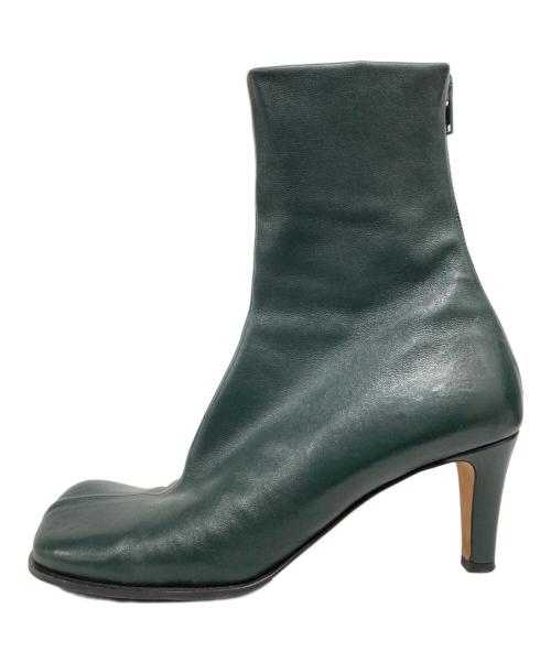 BOTTEGA VENETA（ボッテガベネタ）BOTTEGA VENETA (ボッテガベネタ) ショートレザーブーツ オリーブ サイズ:36の古着・服飾アイテム