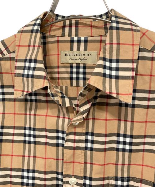 BURBERRY（バーバリー）BURBERRY (バーバリー) ノバチェックロングスリーブシャツ レッド×ベージュ サイズ:Mの古着・服飾アイテム