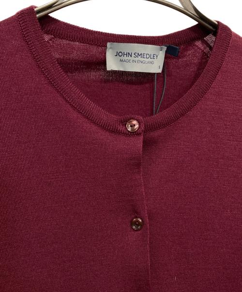 JOHN SMEDLEY（ジョンスメドレー）JOHN SMEDLEY (ジョンスメドレー) クルーネックカーディガン レッド サイズ:Sの古着・服飾アイテム