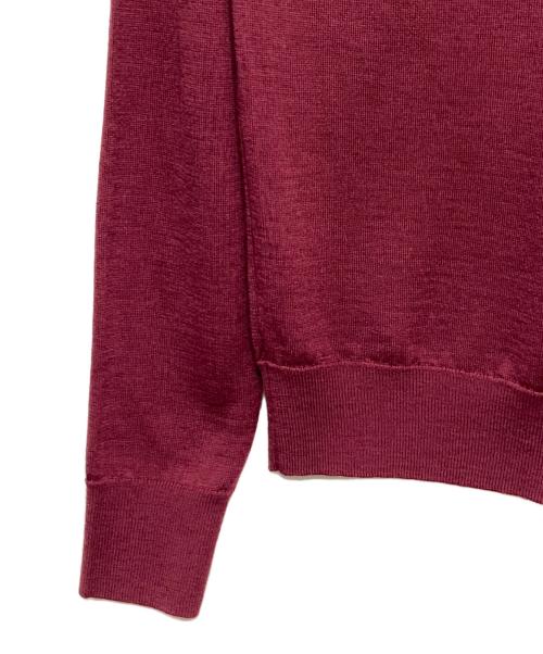 JOHN SMEDLEY（ジョンスメドレー）JOHN SMEDLEY (ジョンスメドレー) クルーネックカーディガン レッド サイズ:Sの古着・服飾アイテム