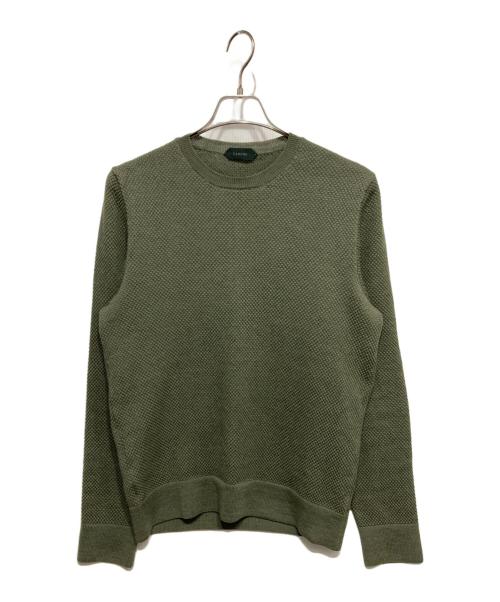 Zanone（ザノーネ）Zanone (ザノーネ) クルーネックニット グリーン サイズ:48の古着・服飾アイテム