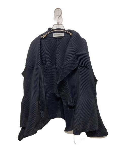 ISSEY MIYAKE（イッセイミヤケ）ISSEY MIYAKE (イッセイミヤケ) 3D steam stretch pleat jacket ブラック×ネイビー サイズ:2の古着・服飾アイテム