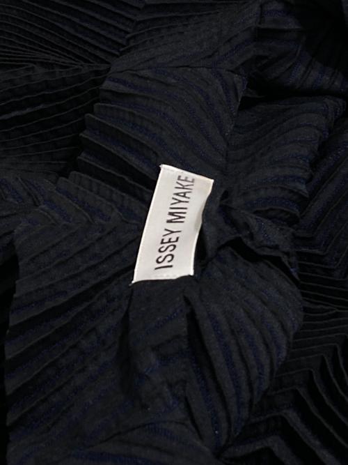 ISSEY MIYAKE（イッセイミヤケ）ISSEY MIYAKE (イッセイミヤケ) 3D steam stretch pleat jacket ブラック×ネイビー サイズ:2の古着・服飾アイテム