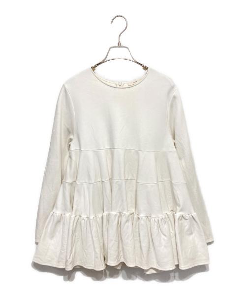 YORI（ヨリ）yori (ヨリ) ぬくぬくティアードフリルブラウス ホワイト サイズ:36の古着・服飾アイテム