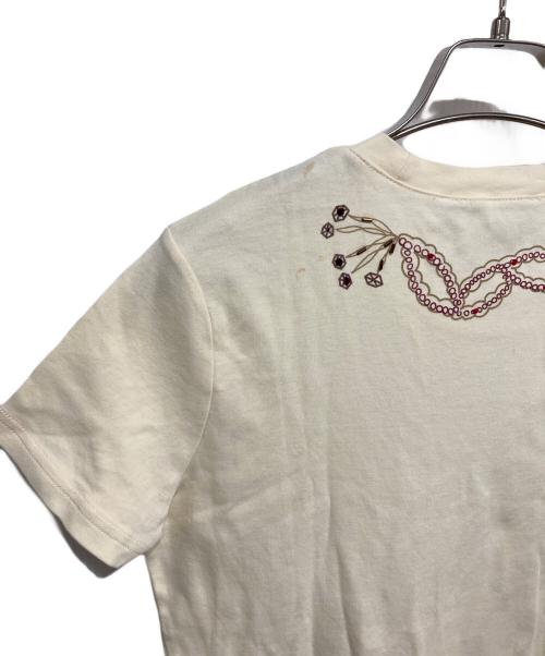 Christian Dior（クリスチャン ディオール）Christian Dior (クリスチャン ディオール) スパンコール刺繍Tシャツ アイボリー サイズ:40の古着・服飾アイテム
