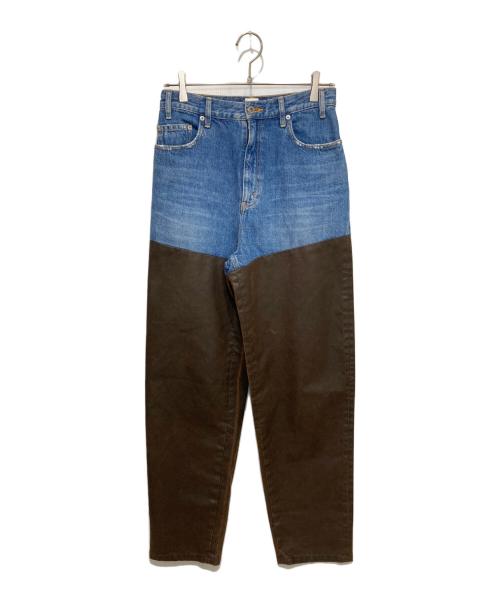 6(ROKU) BEAUTY&YOUTH（ロク ビューティーアンドユース）6(ROKU) BEAUTY&YOUTH (ロク ビューティーアンドユース) DOCKING DENIM PANTS ブラウン×インディゴ サイズ:27の古着・服飾アイテム