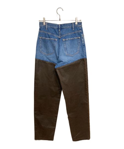 6(ROKU) BEAUTY&YOUTH（ロク ビューティーアンドユース）6(ROKU) BEAUTY&YOUTH (ロク ビューティーアンドユース) DOCKING DENIM PANTS ブラウン×インディゴ サイズ:27の古着・服飾アイテム