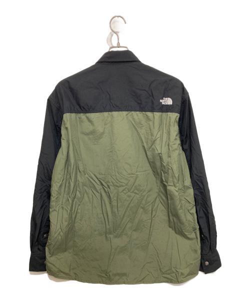 THE NORTH FACE（ザ ノース フェイス）THE NORTH FACE (ザ ノース フェイス) L/S Nuptse Shirt オリーブ×ブラック サイズ:Lの古着・服飾アイテム