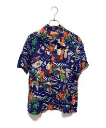 Sun Surf（サンサーフ）の古着「S/S RAYON HAWAIIAN SHIRT」｜オレンジ×ネイビー