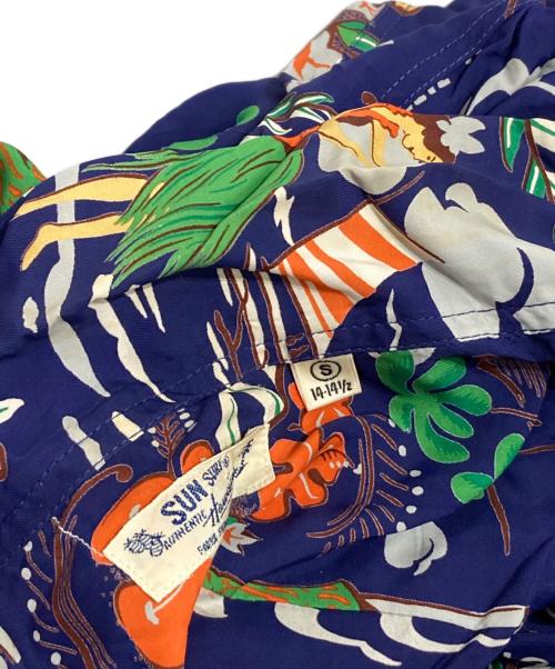 Sun Surf（サンサーフ）Sun Surf (サンサーフ) S/S RAYON HAWAIIAN SHIRT オレンジ×ネイビー サイズ:Sの古着・服飾アイテム