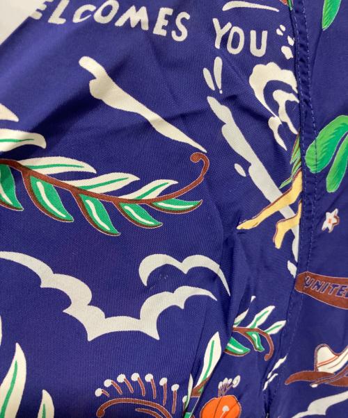 Sun Surf（サンサーフ）Sun Surf (サンサーフ) S/S RAYON HAWAIIAN SHIRT オレンジ×ネイビー サイズ:Sの古着・服飾アイテム