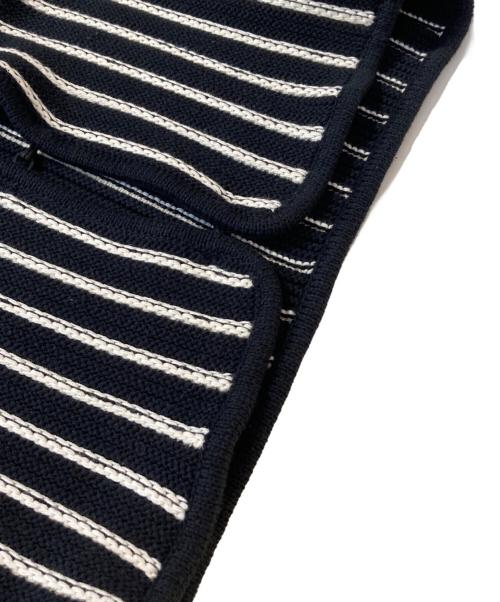 Ameri（アメリ）AMERI (アメリ) STRIPE SHORT KNIT CARDIGAN ブラック サイズ:Fの古着・服飾アイテム