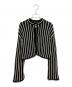 AMERI（アメリ）の古着「STRIPE SHORT KNIT CARDIGAN」｜ブラック