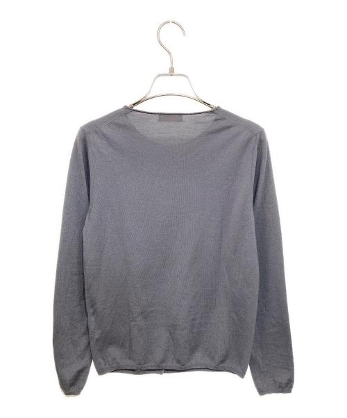 BALLSEY（ボールジィ）BALLSEY (ボールジィ) ファインウール クルーネックカーディガン グレー サイズ:Sの古着・服飾アイテム