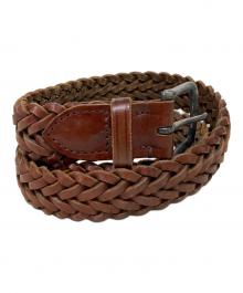 Whitehouse Cox（ホワイトハウスコックス）の古着「編み込みベルト」｜ブラウン