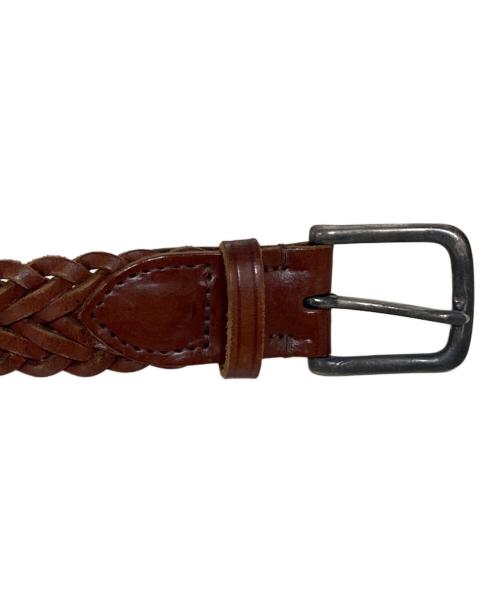 Whitehouse Cox（ホワイトハウスコックス）Whitehouse Cox (ホワイトハウスコックス) 編み込みベルト ブラウン サイズ:34/85の古着・服飾アイテム