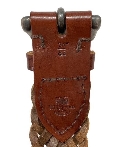 Whitehouse Cox（ホワイトハウスコックス）Whitehouse Cox (ホワイトハウスコックス) 編み込みベルト ブラウン サイズ:34/85の古着・服飾アイテム