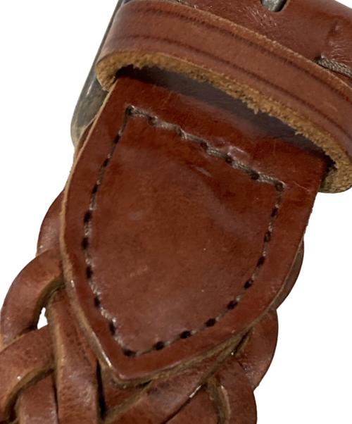 Whitehouse Cox（ホワイトハウスコックス）Whitehouse Cox (ホワイトハウスコックス) 編み込みベルト ブラウン サイズ:34/85の古着・服飾アイテム