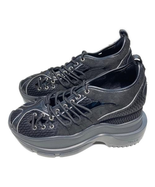 YELLO（イエロ）YELLO (イエロ) REPLAY MID HEEL SNEAKERS ブラック サイズ:Mの古着・服飾アイテム