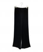 ENFOLDエンフォルド）の古着「ライトクロスブラックプリーツワイドパンツ」｜ブラック