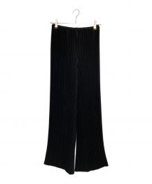 ENFOLD（エンフォルド）の古着「ライトクロスブラックプリーツワイドパンツ」｜ブラック