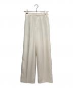 NOLLEY'S sophiノーリーズソフィー）の古着「ウォッシャブル強撚ツイルワイドパンツ」｜ホワイト