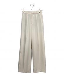 NOLLEY'S sophi（ノーリーズソフィー）の古着「ウォッシャブル強撚ツイルワイドパンツ」｜ホワイト