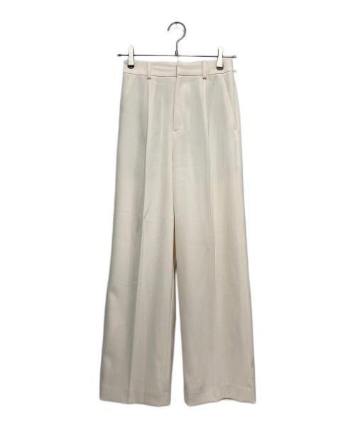 NOLLEY'S sophi（ノーリーズソフィー）NOLLEY'S sophi (ノーリーズソフィー) ウォッシャブル強撚ツイルワイドパンツ ホワイト サイズ:34の古着・服飾アイテム
