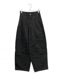 Adam et Rope（アダム エ ロペ）の古着「コットンリネンカーヴィーパンツ」｜ブラック