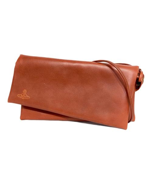 Vivienne Westwood（ヴィヴィアンウエストウッド）Vivienne Westwood (ヴィヴィアンウエストウッド) オーブ レザーフラップショルダーバッグ ブラウンの古着・服飾アイテム
